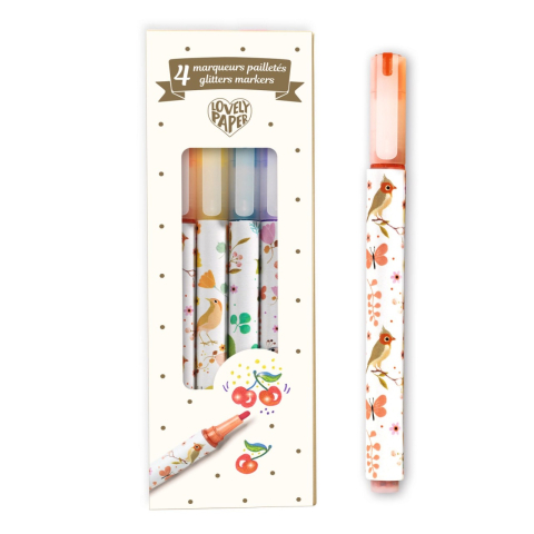 Set carioca (marker) cu sclipici Djeco, 6-7 ani + [2]
