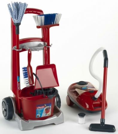 Cadouri copii - Set carucior pentru menaj si aspirator Vileda, Klein, 2-3 ani +