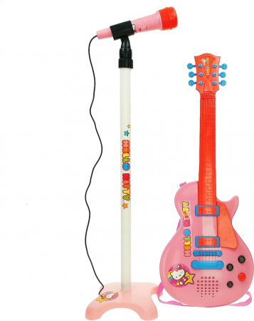 Vârsta - Set chitara si microfon roz Hello Kitty