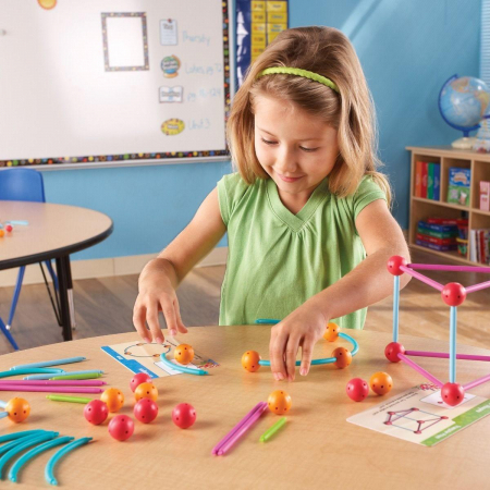 Set constructie - Forme 3D, Learning Resources, 6-7 ani + [3]