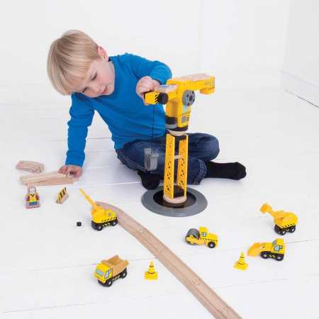 Set constructie - Macara, BIGJIGS Toys, 2-3 ani + [2]