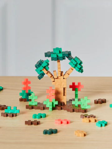 Set constructie Plus-Plus, tub 100 piese, Jungle Mix [3]