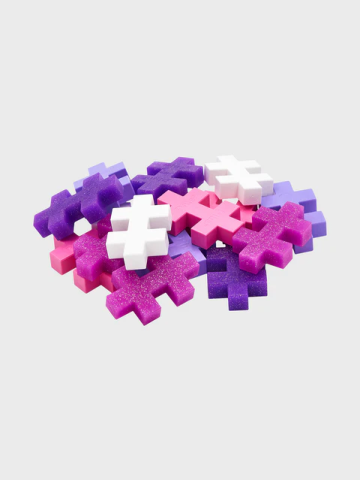 Set constructie Plus-Plus, tub 15 piese mari, Glitter Mix, culori stralucitoare [2]