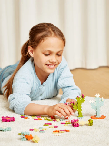 Set constructie Plus-Plus, tub 240 piese, Botanica Mix, culori botanice [2]