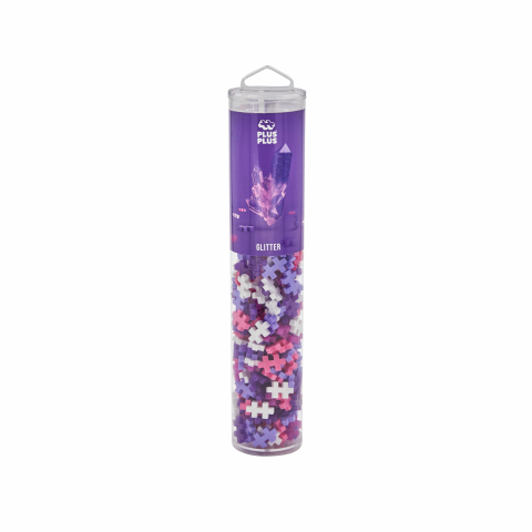 Jocuri de indemanare - Set constructie Plus-Plus, tub 240 piese, Glitter Mix, culori cu sclipici