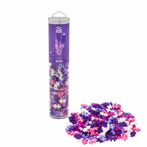 Set constructie Plus-Plus, tub 240 piese, Glitter Mix, culori cu sclipici [1]