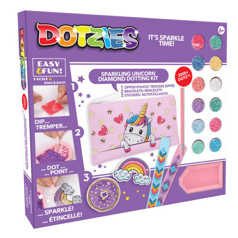 Jucarii si jocuri copii - Set creativ 5 in 1, Unicorn, pictura cu diamante