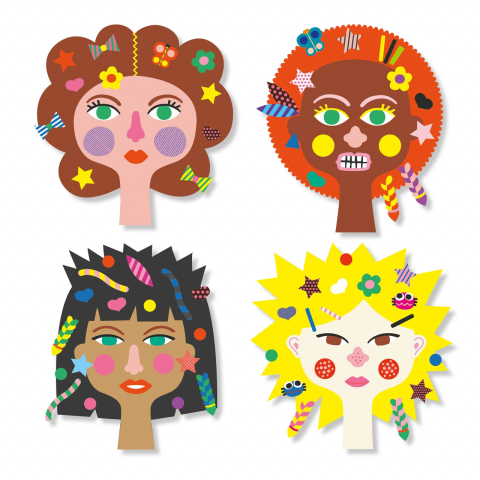 Set creativ cu autocolante Djeco, La coafor, 2-3 ani + [2]