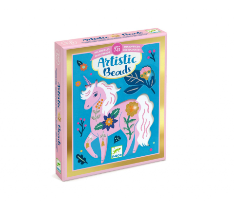 Vârsta - Set creativ cu margele, Animale si flori, Djeco, 6-7 ani +