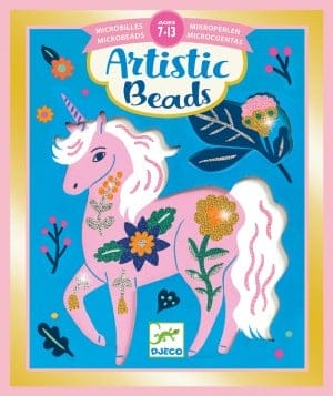 Jucarii copii 12+ ani - Set creativ cu margele, Animale si flori, Djeco, 6-7 ani +
