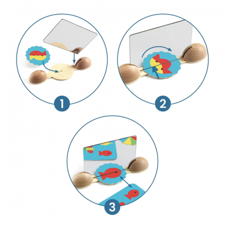 Set creativ cu oglinzi Djeco, Ze mirror, 4-5 ani + [2]