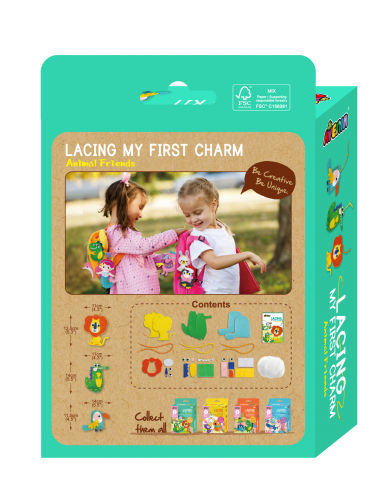 Set creativ de cusut cu tehnica siretului - Primul meu Pandantiv Animale, nivel 1 [1]