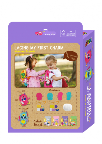 Set creativ de cusut cu tehnica siretului - Primul meu Pandantiv Monstruleti, nivel 2 [1]