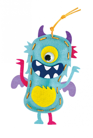 Set creativ de cusut cu tehnica siretului - Primul meu Pandantiv Monstruleti, nivel 2 [2]