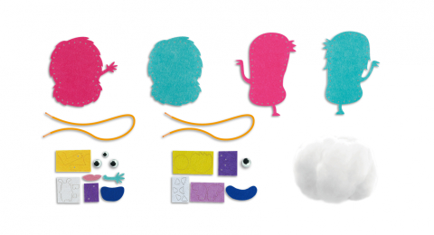 Set creativ de cusut cu tehnica siretului - Primul meu Pandantiv Monstruleti, nivel 2 [4]