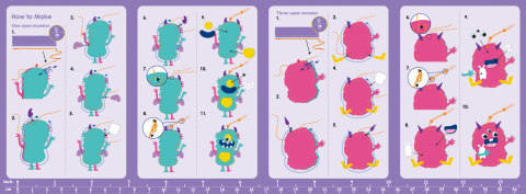 Set creativ de cusut cu tehnica siretului - Primul meu Pandantiv Monstruleti, nivel 2 [5]