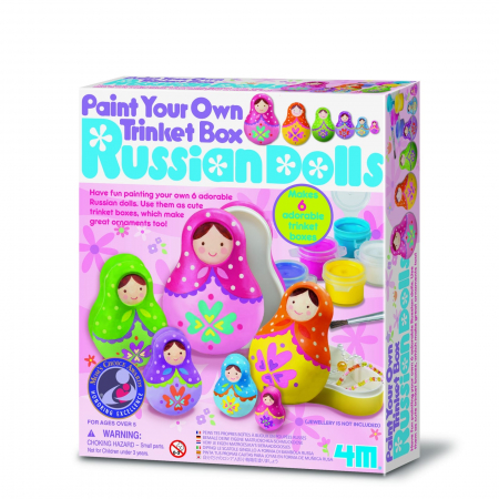 Jucarii si jocuri copii - Set creativ de pictat - Cutiute Matrioshka, + 5 ani