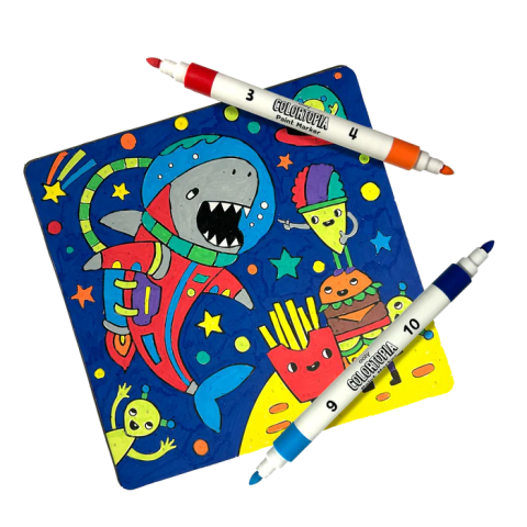 Set creativ de pictura dupa numere cu markere Colortopia - Aventuri Epice (Set de 6 culori duble) [9]