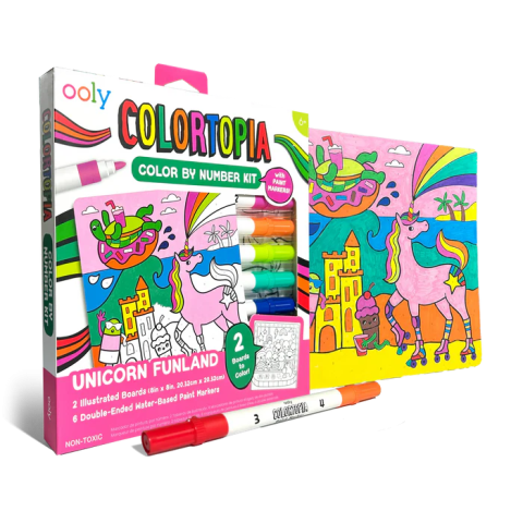 Set creativ de pictura dupa numere cu markere Colortopia - Taramul Unicornilor (Set de 6 culori duble) [1]