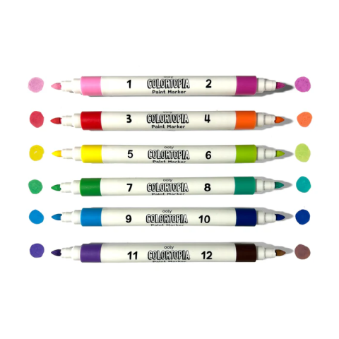 Set creativ de pictura dupa numere cu markere Colortopia - Taramul Unicornilor (Set de 6 culori duble) [5]