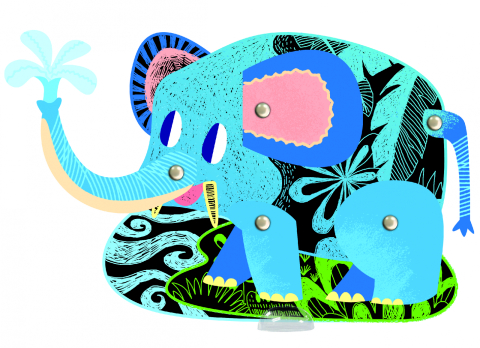 Set creativ de razuit - Animale de padure in miscare [2]