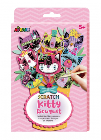 Jucarii si jocuri copii - Set creativ de razuit Buchet - Pisicuta, + 5 ani