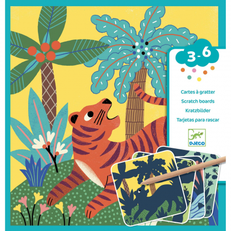 Produse - Set creativ de razuit Djeco, Animale mari pentru cei mici, 2-3 ani +