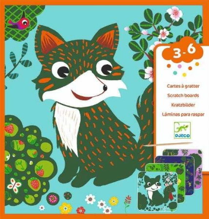 Vârsta - Set creativ de razuit Djeco, Animale prietenoase, 2-3 ani +