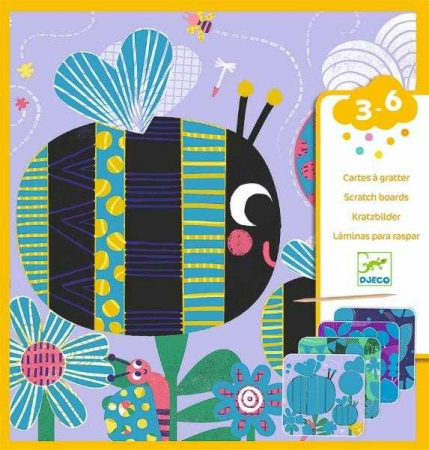 Vârsta - Set creativ de razuit Djeco, Insecte prietenoase, 2-3 ani +