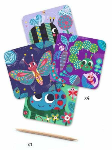 Set creativ de razuit Djeco, Insecte prietenoase, 2-3 ani + [1]