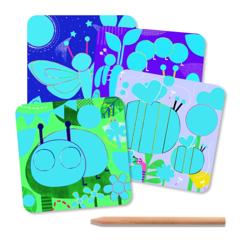 Set creativ de razuit Djeco, Insecte prietenoase, 2-3 ani + [3]