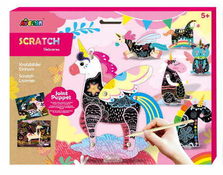 Jucarii si jocuri copii - Set creativ de razuit - Unicorni in miscare, + 5 ani