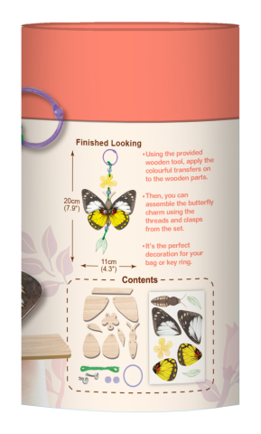 Set creativ din lemn - breloc Fluture, colectia Creatii Naturale [8]