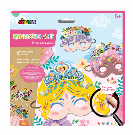 Jucarii si jocuri copii - Set creativ DIY - Masti cu diamante - Printesa, + 5 ani