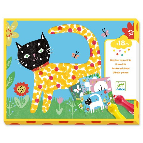 Set creativ Djeco, Bebe deseneaza cu buline, 1-2 ani + [1]