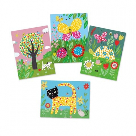 Set creativ Djeco, Bebe deseneaza cu buline, 1-2 ani + [3]