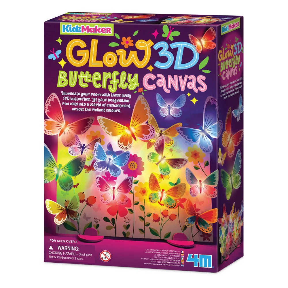 Jocuri creative - Set creativ - Panou luminos cu fluturi 3D - KidzMaker
