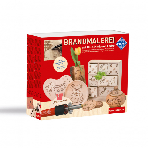 Vârsta - Set creativ pirogravura Dispozitiv 9 varfuri si lemn inclus, Pebaro, +8 ani