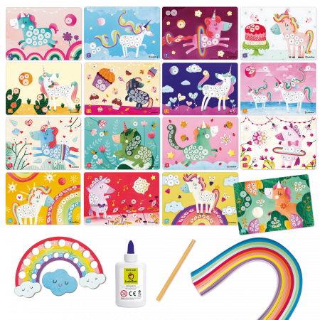 Set Creativ Unicorni Magici – Descoperă Arta Quilling-ului, +5 ani, Ludattica [1]
