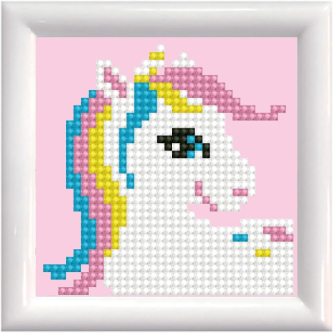 Jocuri de indemanare - Set creativ tablou cu rama Pretty Uni, pictura cu diamante - unicorn