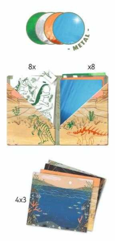 Set creativ transfer Djeco, Dinozauri, 6-7 ani + [4]