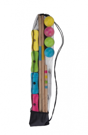Set Croquet, lemn de mesteacăn, 75 cm, in plasa de depozitare pentru  4 jucători [1]
