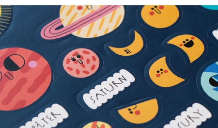 Set cu abtibilduri repozitionabile Londji, Cosmos, 2-3 ani + [3]