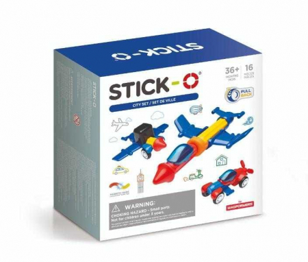 Jucarii si jocuri copii - Set cu magneti Stick-O, Vehicule, Clicstoys, 2-3 ani +