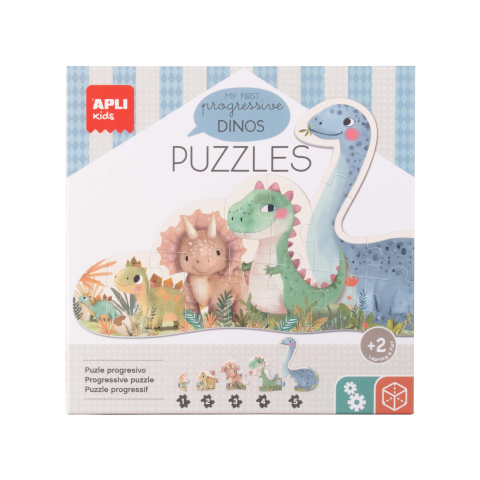 Set de 5 puzzle-uri progresive - Dinozauri (1-5 piese), Apli Kids, +2 ani [1]