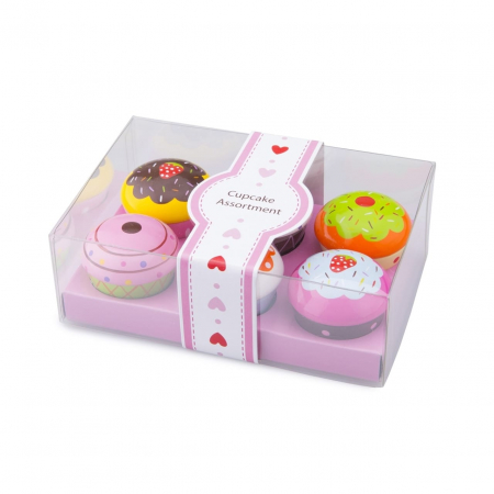 Bucatarii copii - Set de 6 briose in cutie de cadou, New Classic Toys, 2-3 ani +