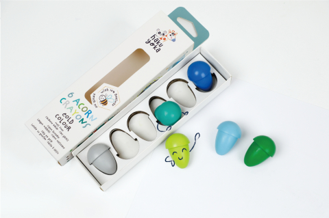 Set de 6 creioane cerate in forma de ghinda, Haku Yoka - culori reci [1]