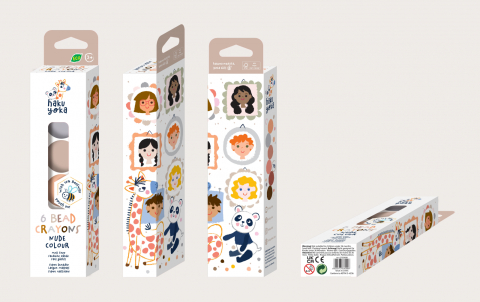 Set de 6 creioane cerate in forma de margele, Haku Yoka - culori Nude [2]