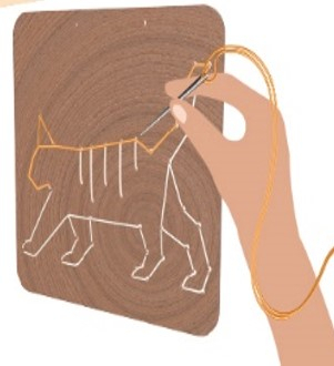 Set de broderie din lemn - Animale Kipod [1]