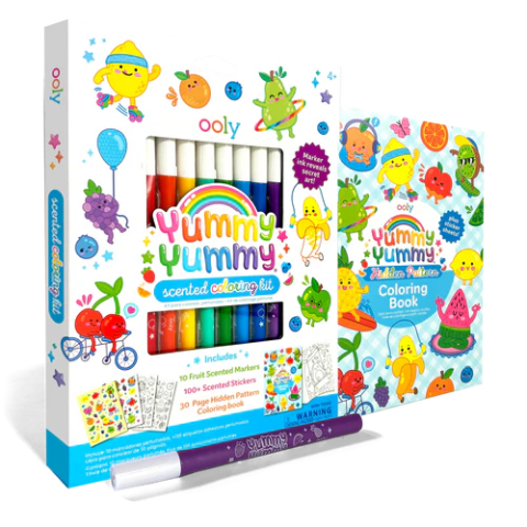 Gradinita si scoala - Set de Colorat Parfumat Yummy Yummy ,   3 in 1